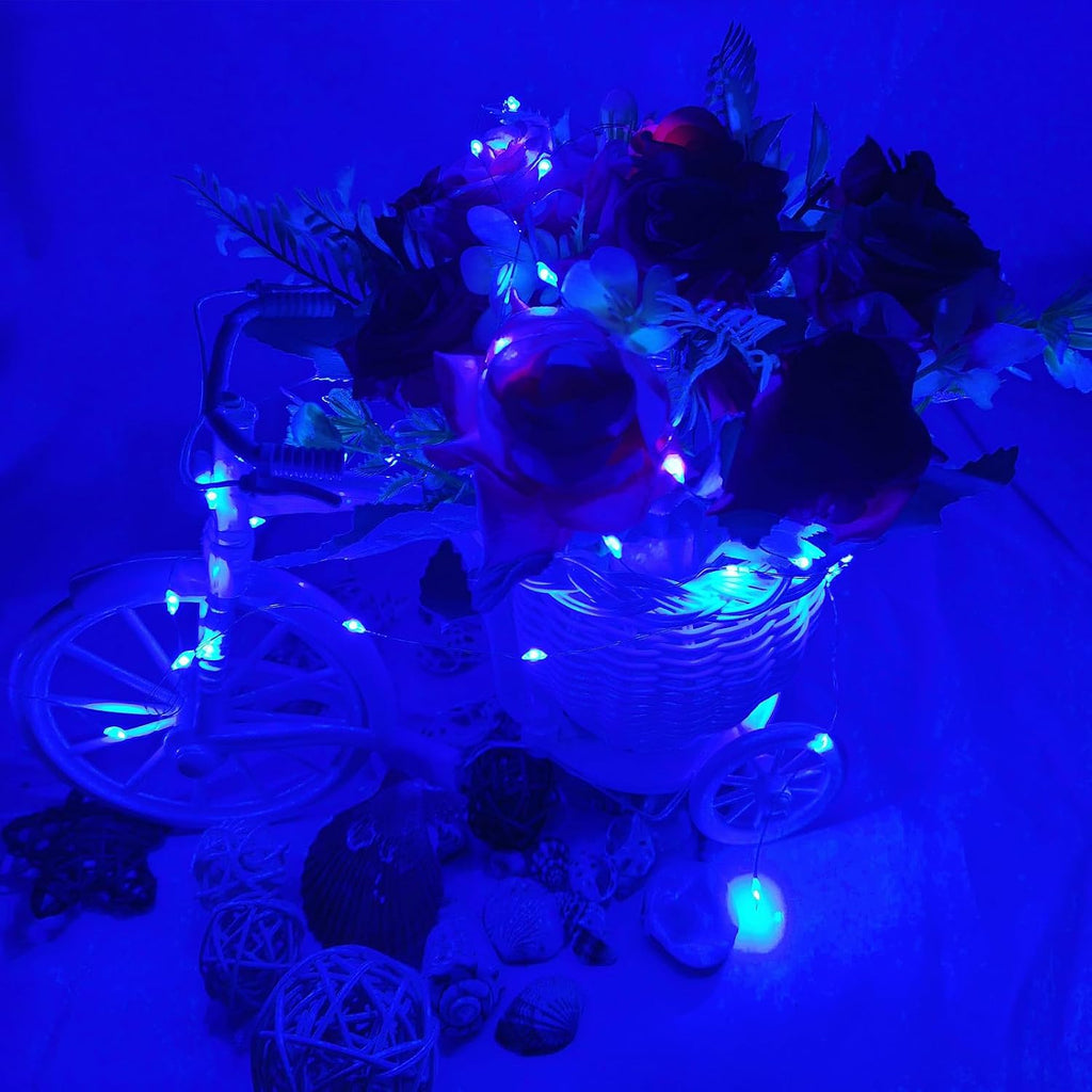 12 Pack 20 LEDs Fairy Lights Battery Operated String Lights - 7 ft Mini Silver Wire Firefly Starry Moon Lights for Mason Jars DIY Wedding Party Bedroom Christmas Decor (Blue)