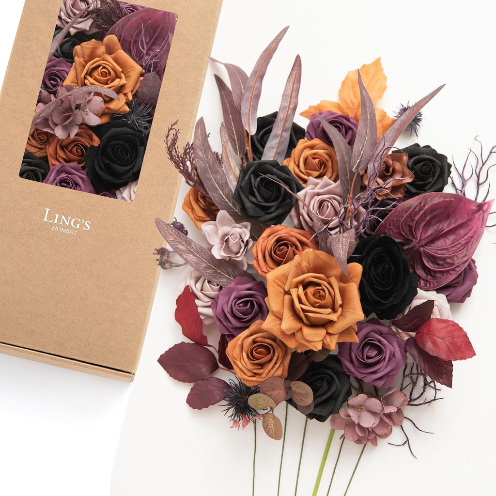 Ling's moment Artificial Wedding Fall Flowers Deluxe Combo, Hollween Decor