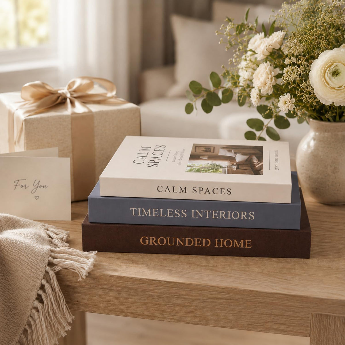 Decorative Books for Home Decor, Set of 3 Fake Books for Coffee Table Decor