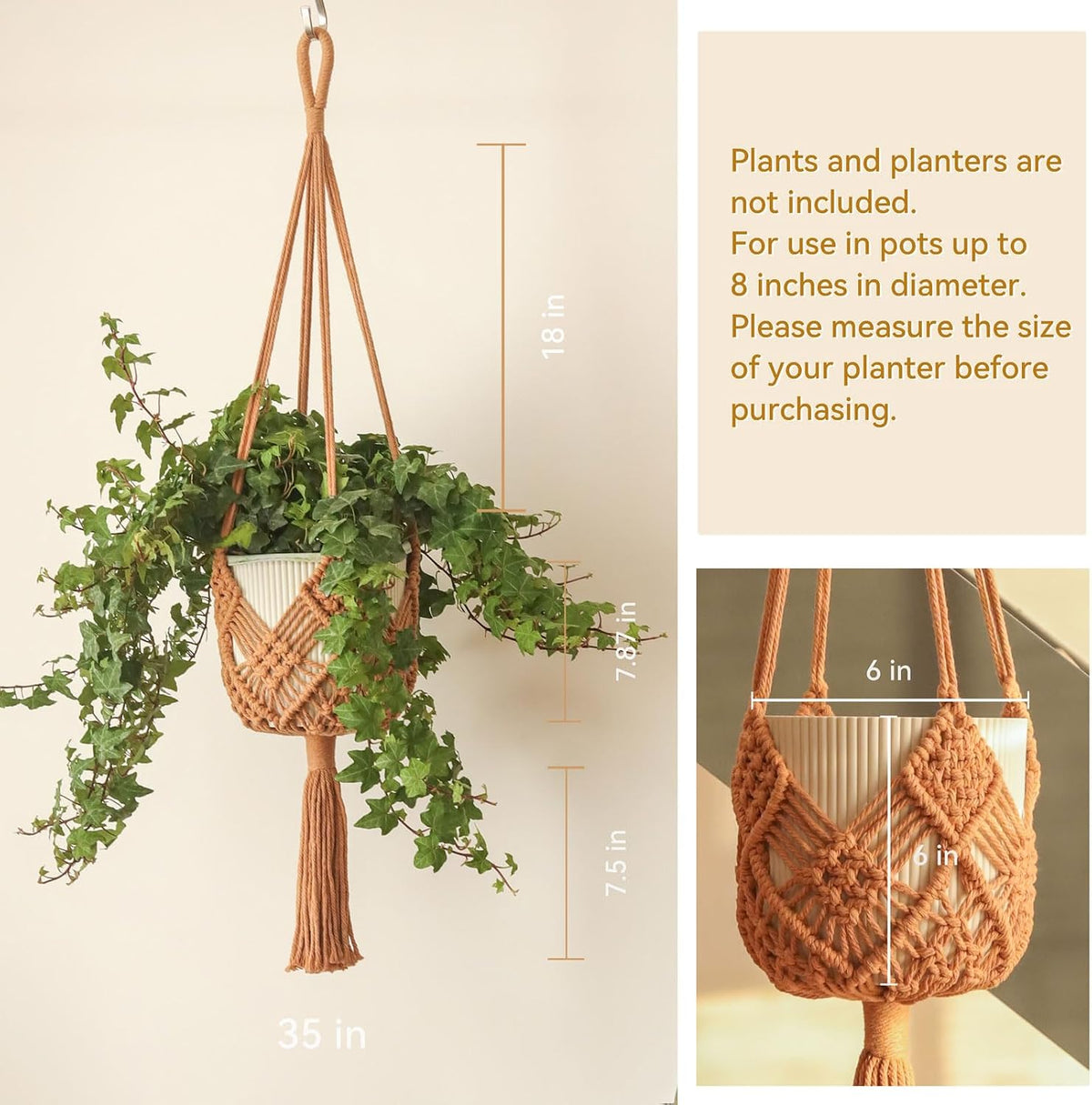 Hourglass Floating & Patterns Macrame Plant Hangers