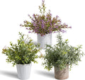 3 Pack Small Fake Plants 6.3" Faux Potted for Home Decor Indoor