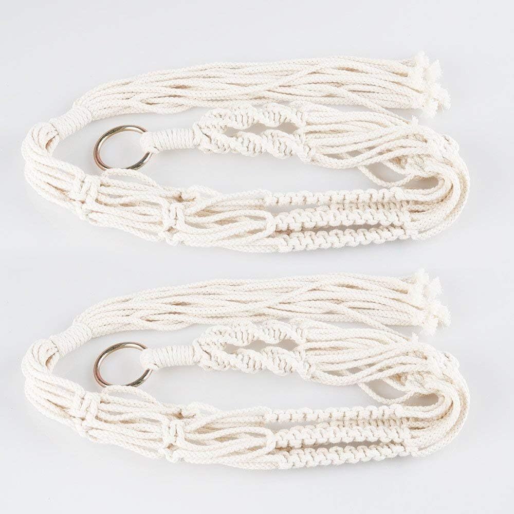 Macrame Plant Hanger Basket Liners Cotton Rope 40 inch 4 Legs, Elegant for Home Garden, Patio and Office, Indoor & Outdoor Decoration (2 Packs)