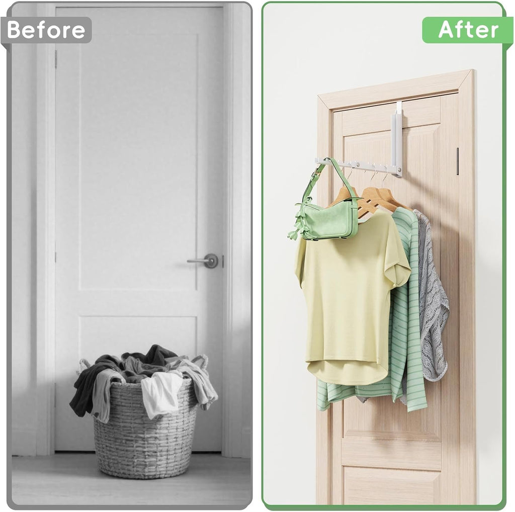 Foldable Over the Door Hooks, Over the Door Hanger for Space Saving