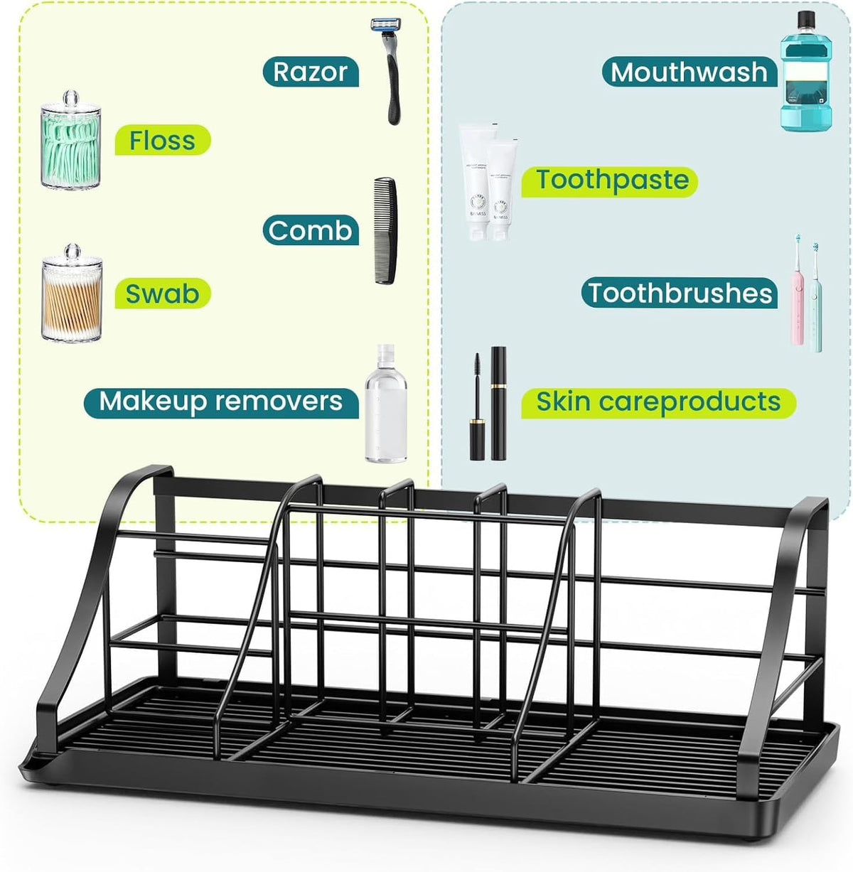 Bathroom Organizers and Storage,7 Slots, Kids Electric Toothbrush Holders