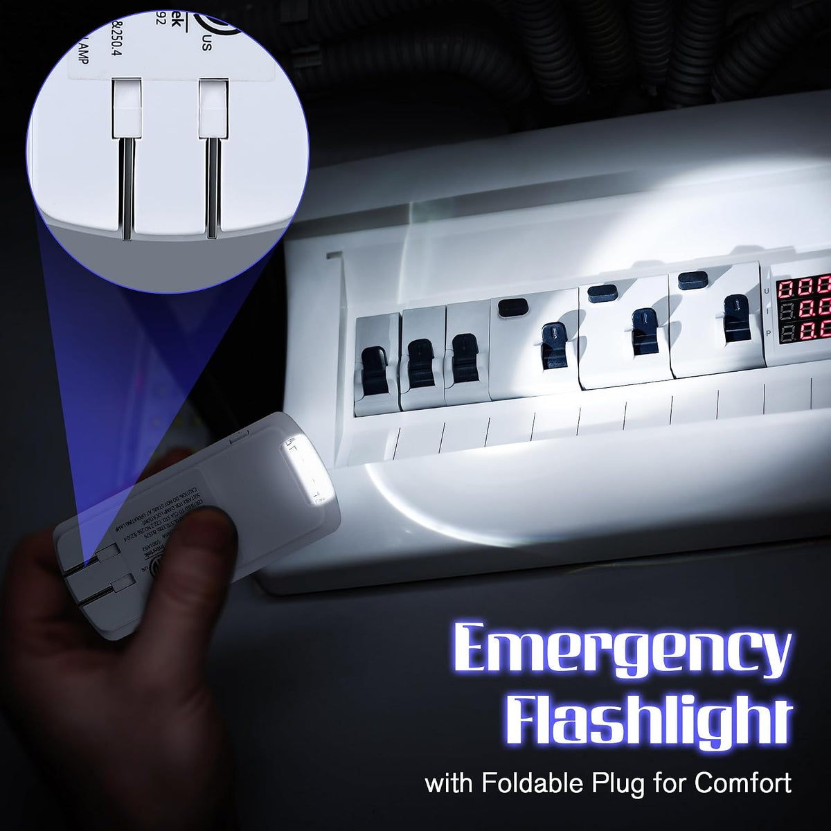 Enhon Emergency Power Failure 5-in-1 Multi Color LED Night Lights, 6 Pack