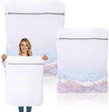 Dntorx 2 Pack X-Large + XX-Large Mesh Laundry Bags for Delicates, White