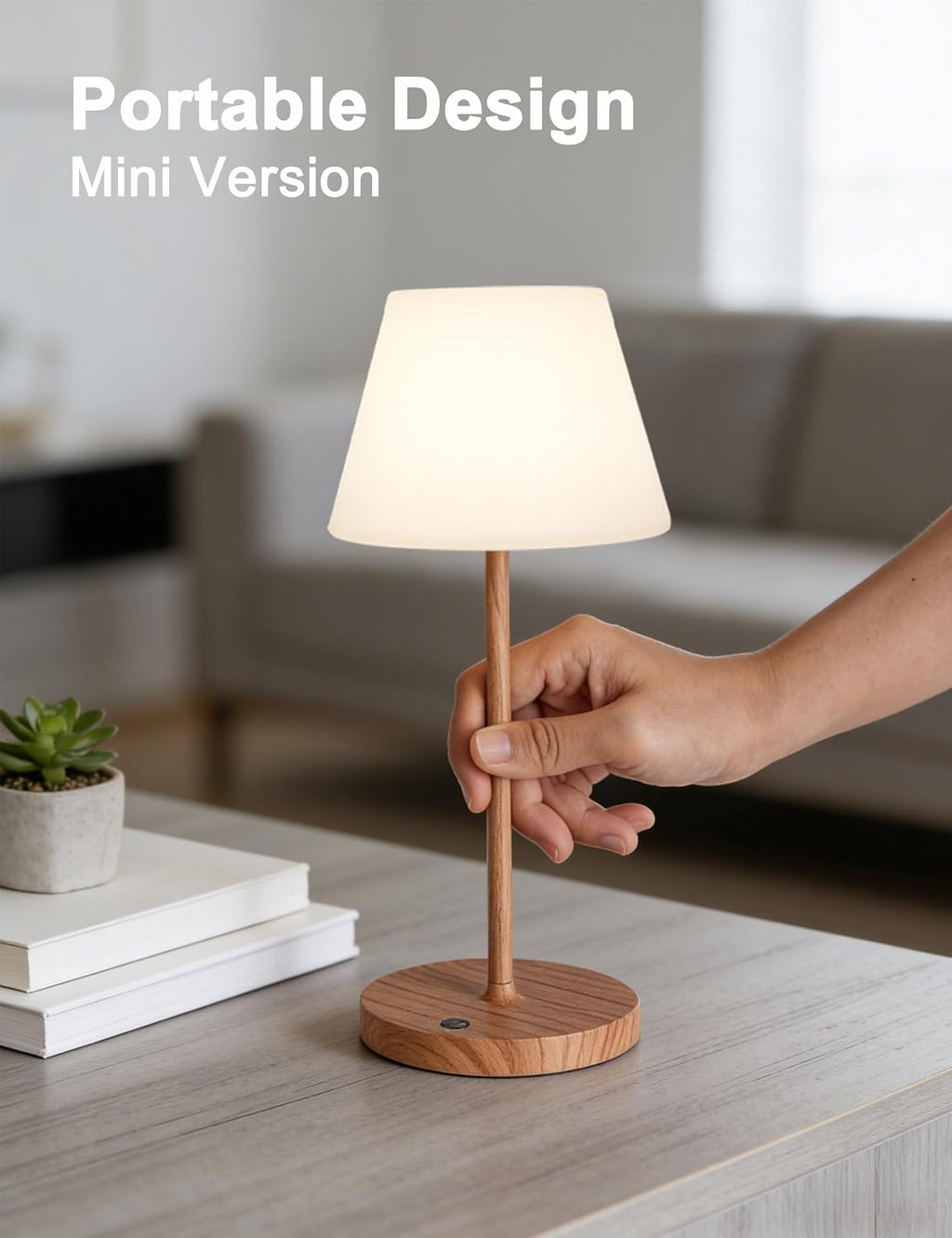 WEILAILUX Small Outdoor Table Lamp, Shower Lamp Waterproof (Mini Wood)
