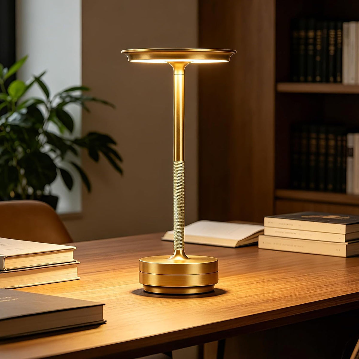 LED Cordless Table Lamp Rechargeable Battery Outdoor Light Gold
