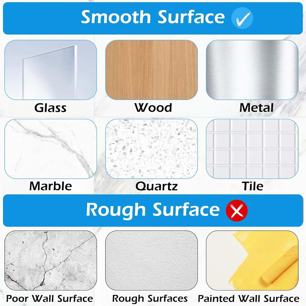 12 Pack Shower Caddy Adhesive Replacement, Shower Adhesive Strips, Waterproof Adhesive Hooks, Strong Sticker, No Drilling, for Bathroom Shelf and Kitchen Racks