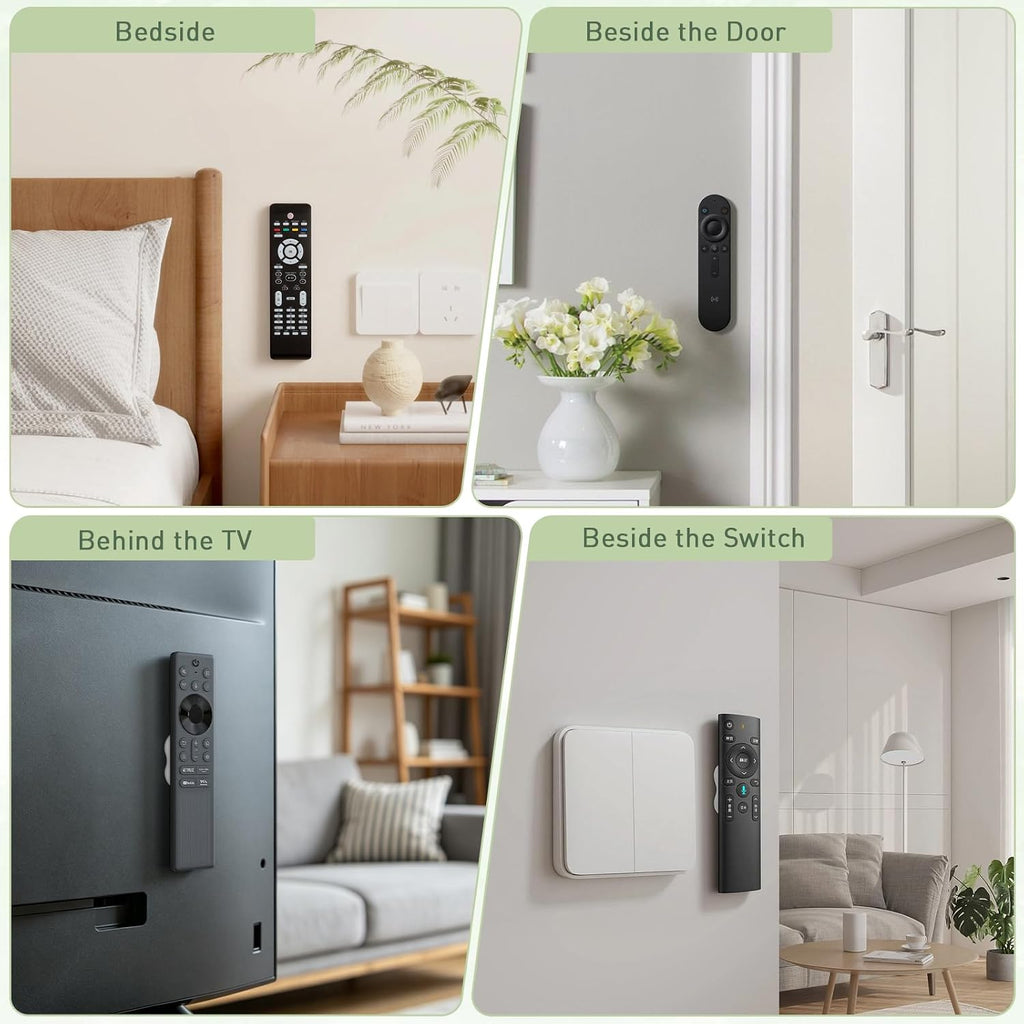VZZNN 6 Pack Magnetic Remote Control Holder Wall Mount - White