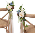 Ling's moment 8pcs Wedding Artificial Aisle Pew Flowers,Tawny Beige Brown