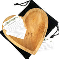 Prayer Bowl with 24 Blessing Cards, Heart Prayer Bowl Wooden