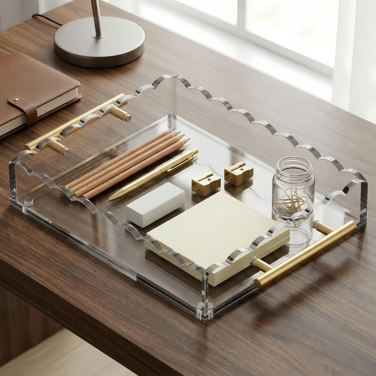 Acrylic Tray with Magnetic Mat | Customizable Photo & Art Display, Vanity Jewelry Makeup Organizer, Modern Decorative Tray, Aesthetic Room Decor, Elegant Gift