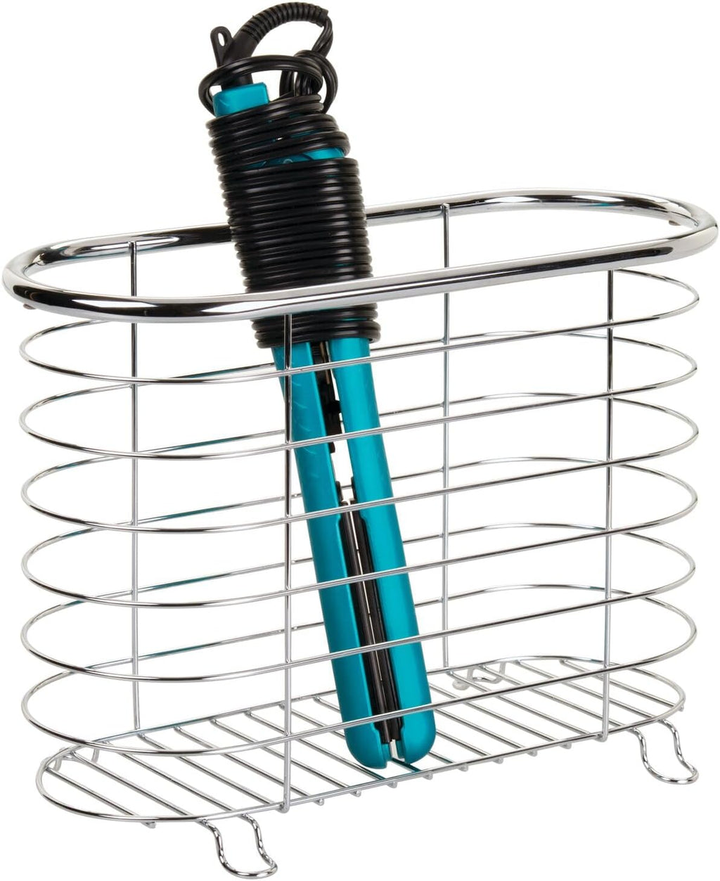 mDesign Steel Magazine Holder Storage Organizer Bin - for Bathroom, Living Room, Home Office Organization - Holds Papers, Books, Files, Folders - Omni Collection - Chrome