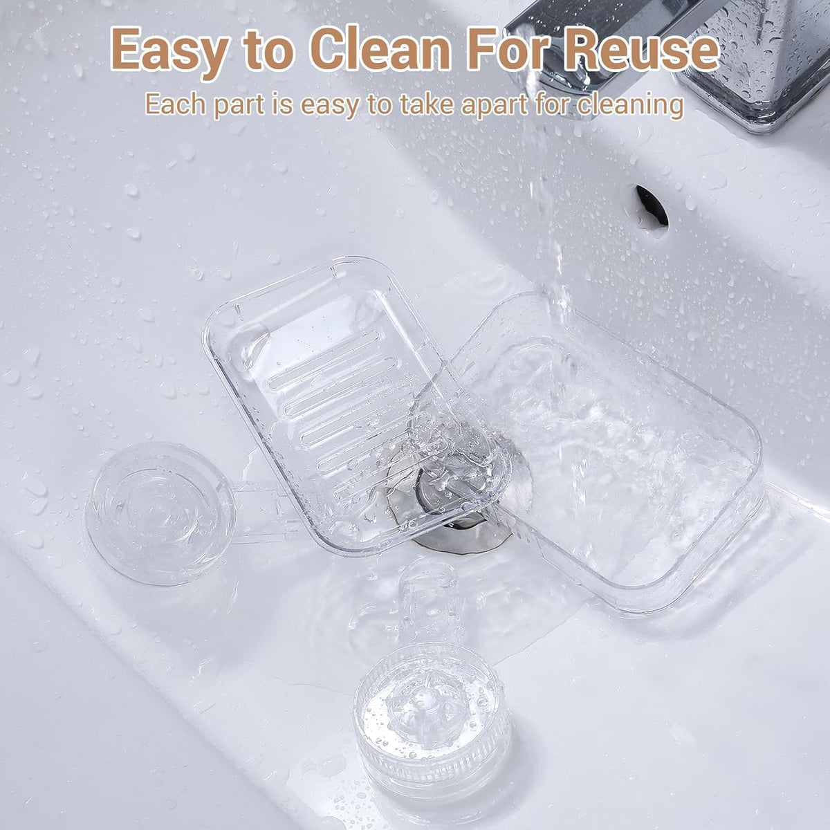 LUXEAR Suction Cup Shower Caddy Clear - 3 Set