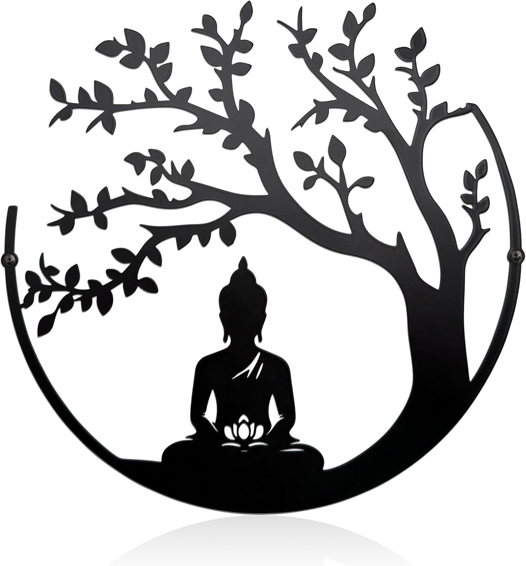 Slagindeco Metal Tree Of Life And Buddha Wall Art, Zen And Spiritual Decor