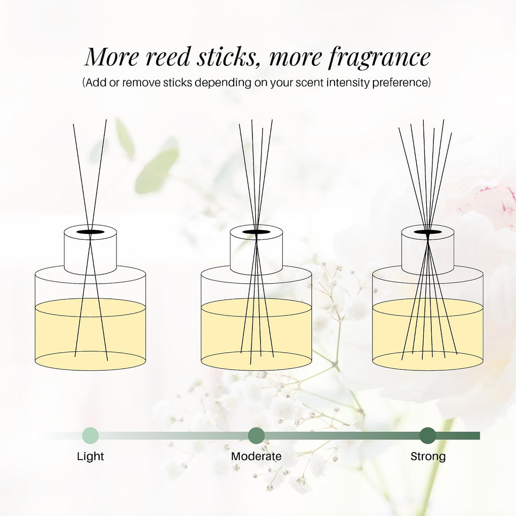 Soul & Scents Jasmine Scented 4.06 oz (120ml) Reed Diffuser Set with 6 Fiber Sticks for Room Decor | Home Fragrance Reed Diffuser | Air Freshners for Home
