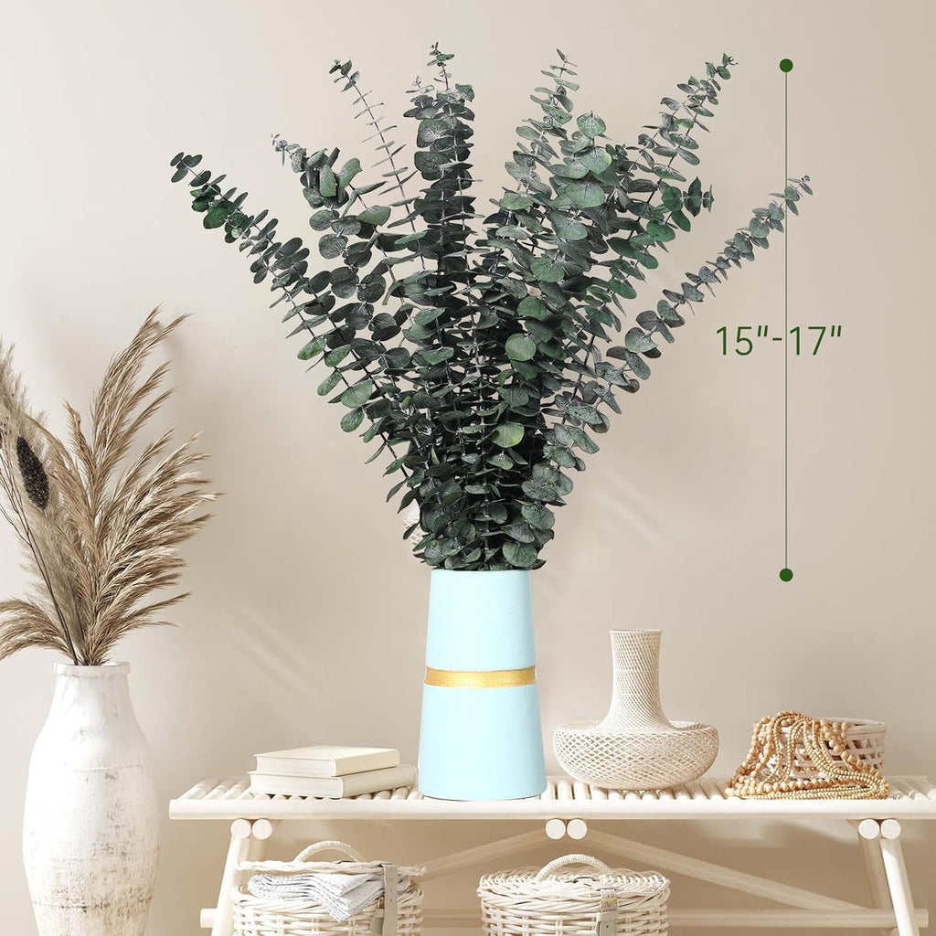 20 Pcs Dried Eucalyptus Stems, 17'' Real Greenery Leaves for Shower Hanging
