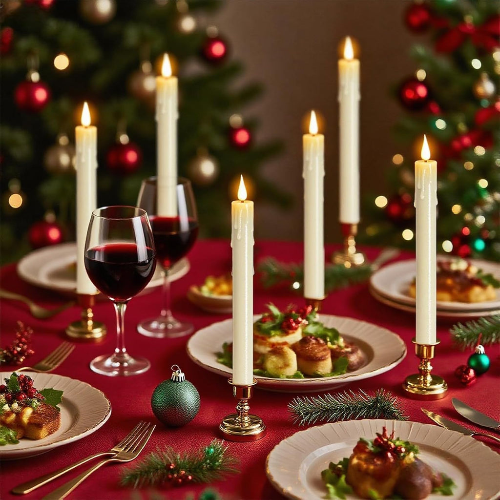 Eldnacele Ivory Christmas Flameless Window Candles with Remote and Timer