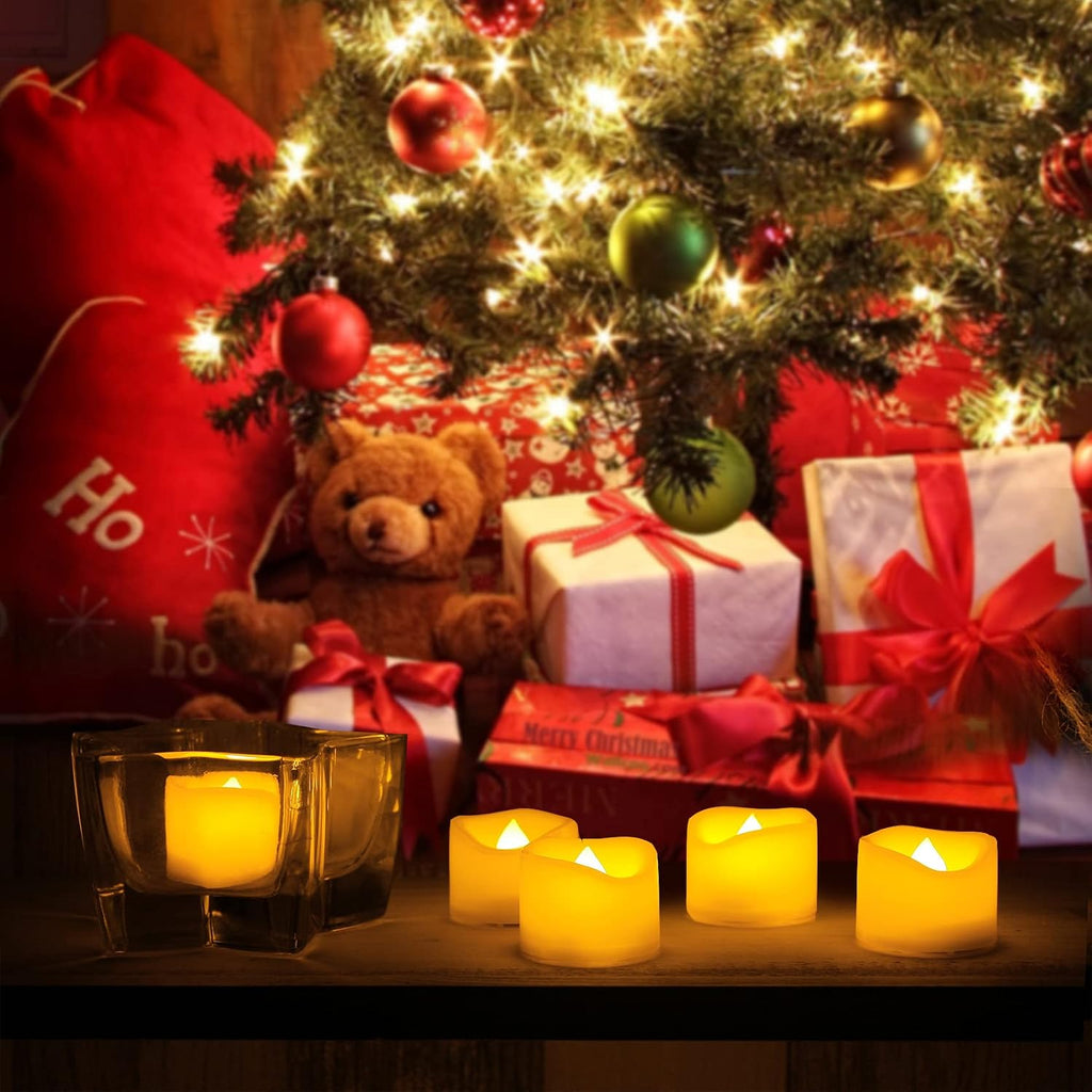 Battery Operated Flameless Warm White LED Tea Lights Votive Candles 6 Pack