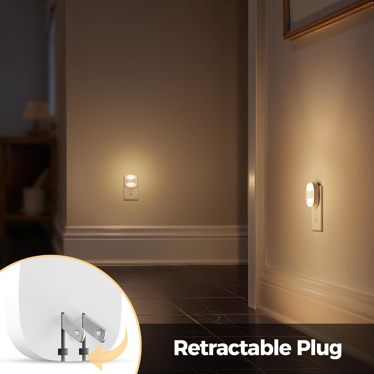 Briignite LED Night Lights Plug Into Wall, 2 Packs Plug in Night Light