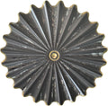Metal Wall Sculpture,11.4''Distressed Black Gold Round Metal Wall Art Decor
