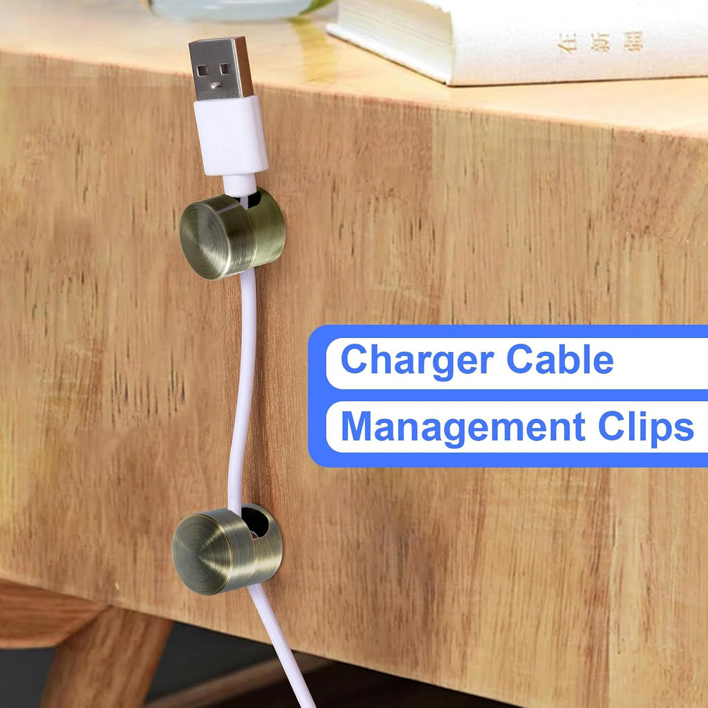SmallCat 10 Sets Charger Holders for Cords, Cord Holder, Antique Copper
