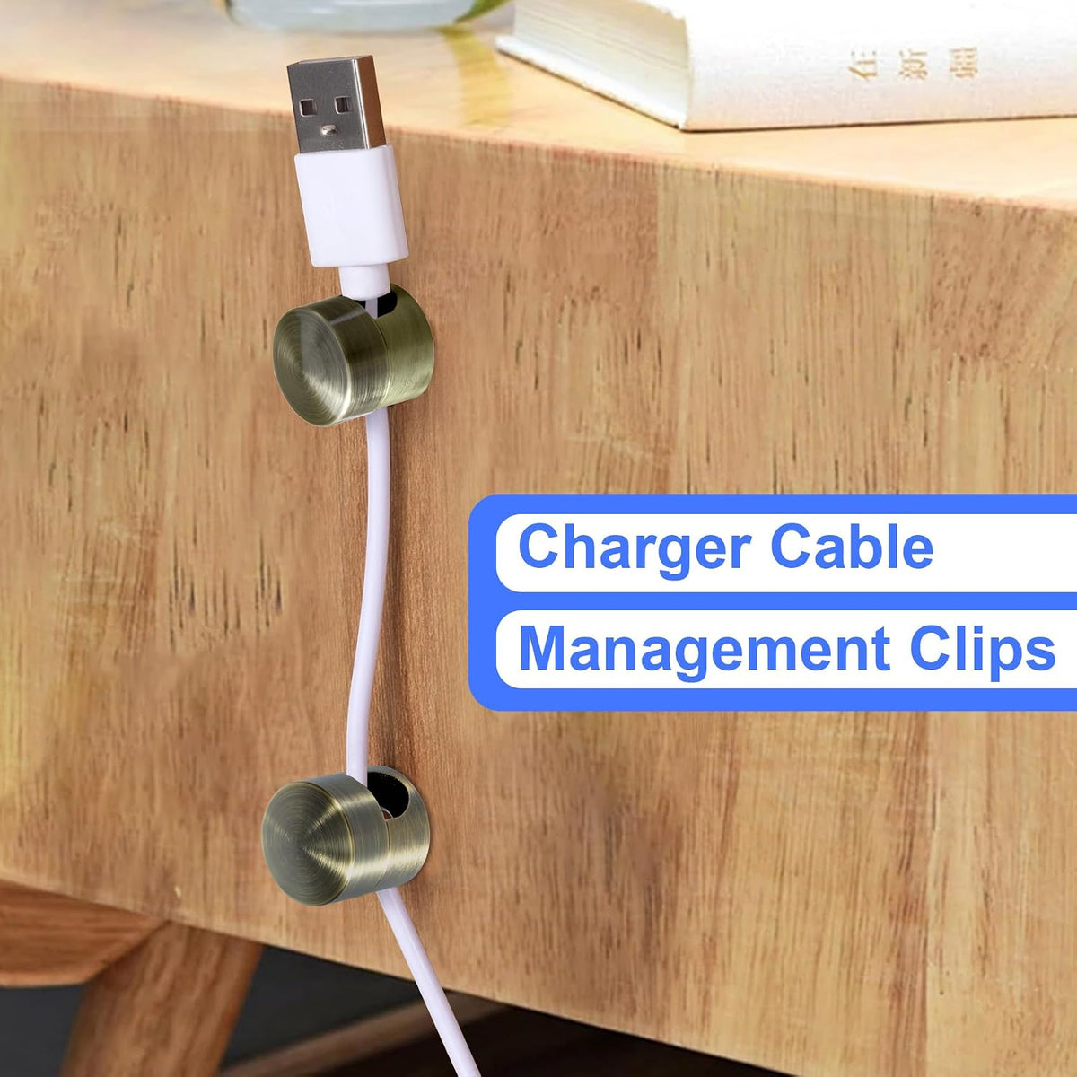 SmallCat 10 Sets Charger Holders for Cords, Cord Holder, Antique Copper