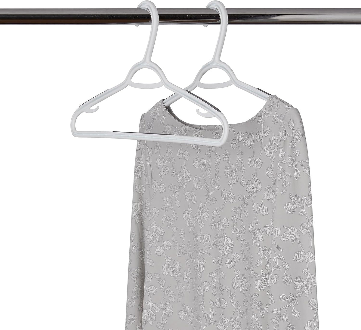 Neatfreak Slim Non Slip Hangers - Space Saving Set of 10 With Lingerie Hooks and Pants/Accessories Bar - Patented W Frame White Plastic Hangers