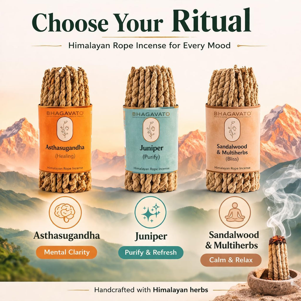 Handmade Himalayan Rope Incense,Eco-Friendly, Aromatic Ambiance, Healing, Purification, Made from Pure Himalayan Herbs (Natural Juniper (Dhupi))