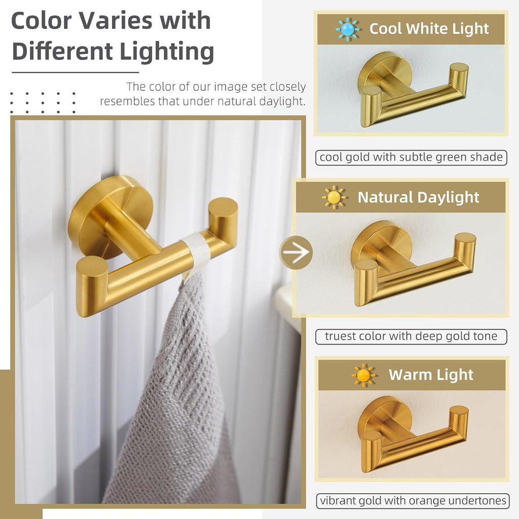 Angle Simple Towel Hook Brushed Dark Gold, Bath Towel Holder Wall Mount