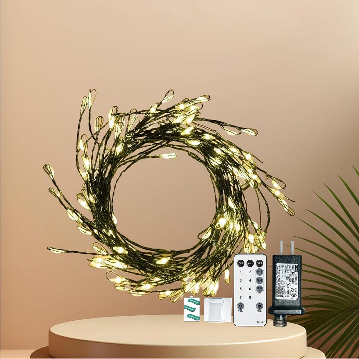 Dailyart 200 LED Fairy Lights Plug in with Remote & Timer for Christmas
