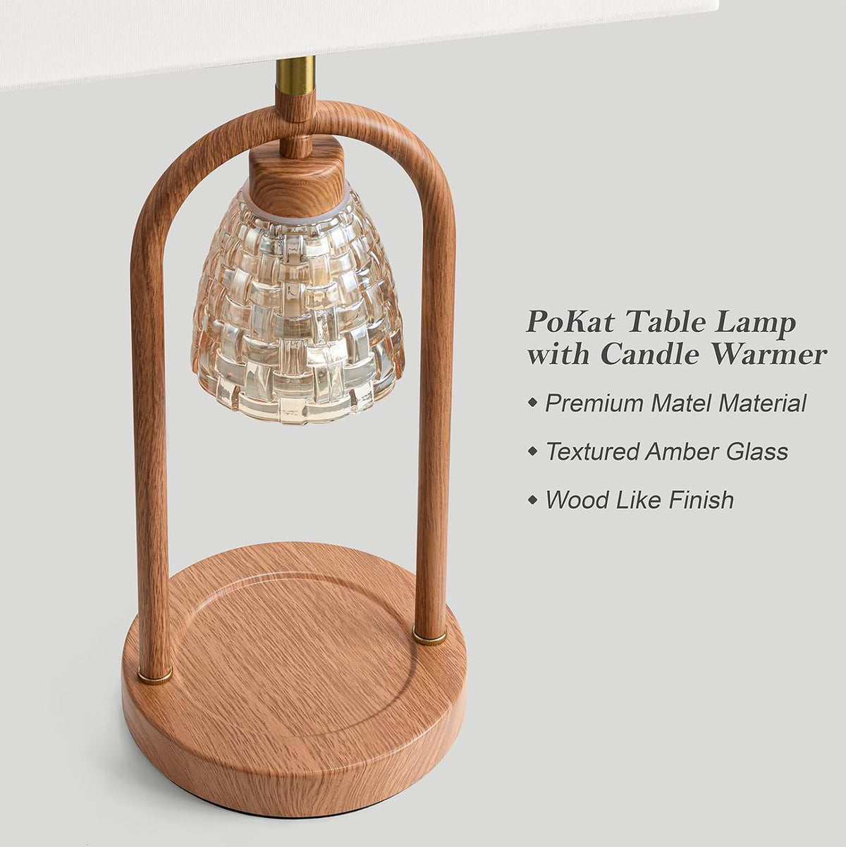PoKat 22'' Farmhouse Table Lamps Set of 2 with Candle Warmer for Bedside