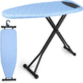 Ironing Board with Silicon Iron Mat Heavy Metal Frame Legs Iron Stand for Home, Laundry Room, Foldable Compact Ironing Board Wall Mount Hanger, Height Adjustable, 13x43in