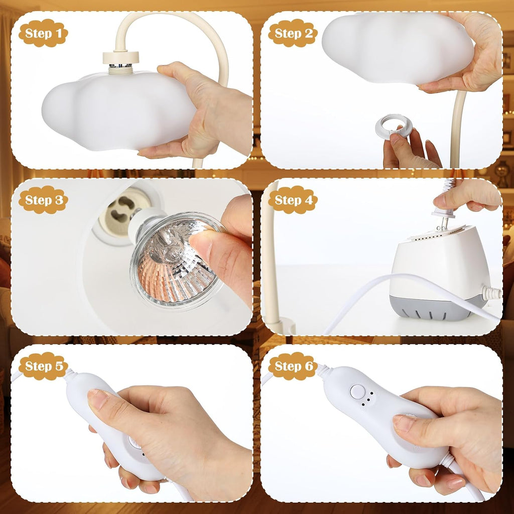 Glooglitter Cloud Candle Warmer Lamp with Timer Dimmer