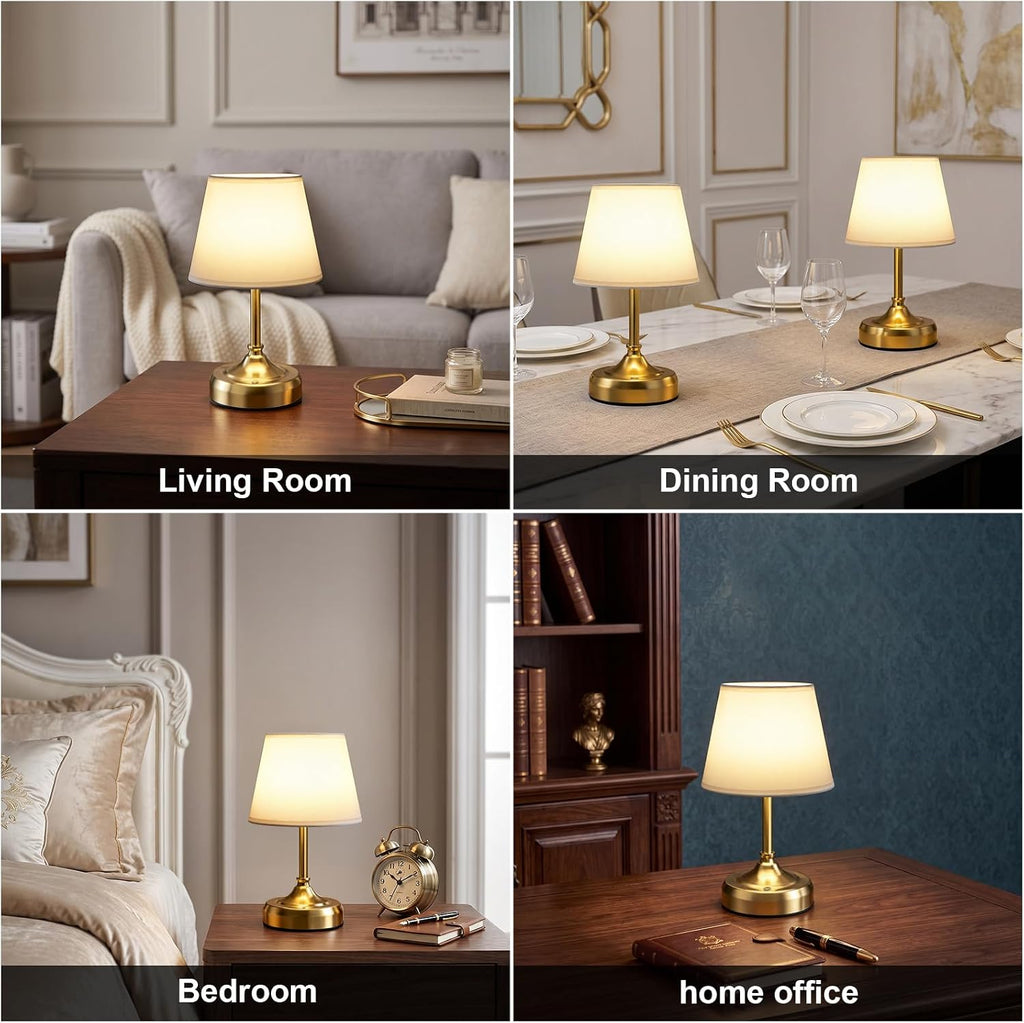 Small Cordless Table Lamp Rechargeable Gold