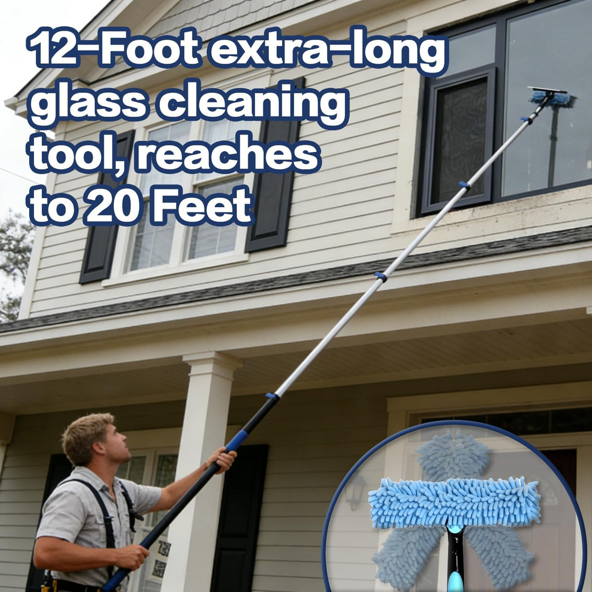 26FT High Reach Duster Cleaning Kit with 5-20 FTExtension Pole