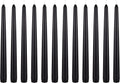 Mega Candles 12 pcs Unscented Black Taper Candles, Hand Poured Wax Candle 10 Inch x 7/8 Inch, Home Décor, Wedding Receptions, Centerpieces, Occasions, Romantic Dinners, Prayer, Candle Holders