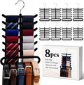 Kathfly Tie Hanger Organizer Multilayer Black Velvet Tie Holders for Closet