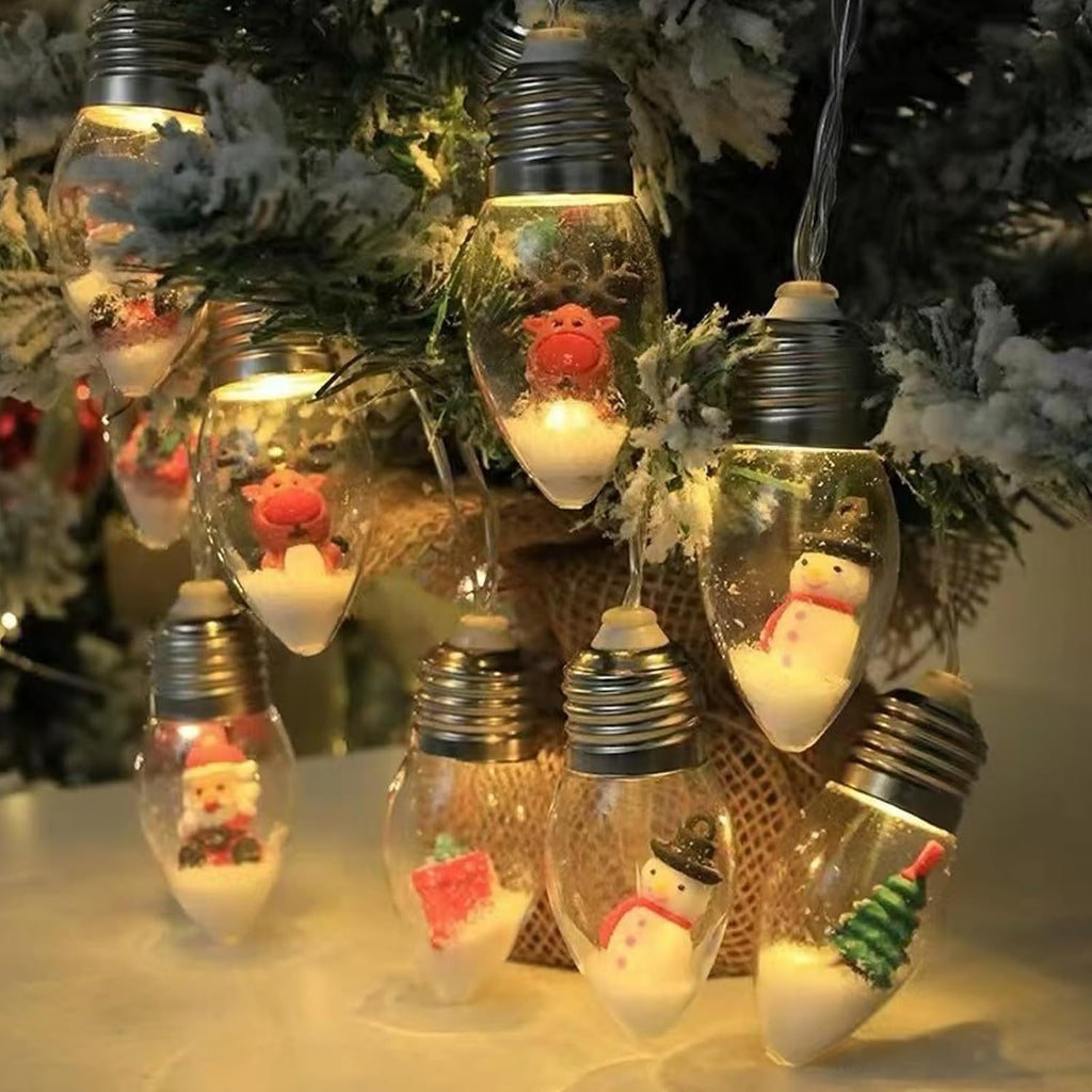 Neioaas 6FT Christmas Tree String Light -10 LED Vintage Xmas Bubble Lights