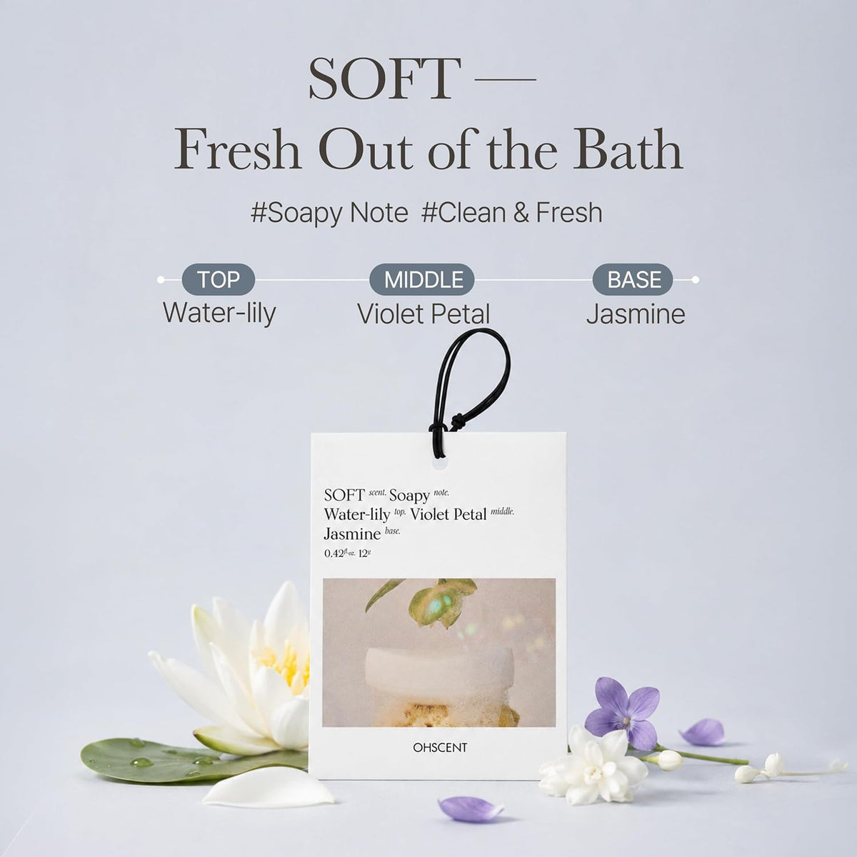 OHSCENT Soft Perfume Sachet, Scented Sachets for Closet and Drawer(Soft)