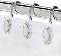 Chrome Shower Curtain Hooks, Anti-Rust Zinc Alloy Bathroom Rings