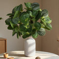 2Pcs 15" Artificial Eucalyptus Plant in Frosted Ceramic Vase for Desk