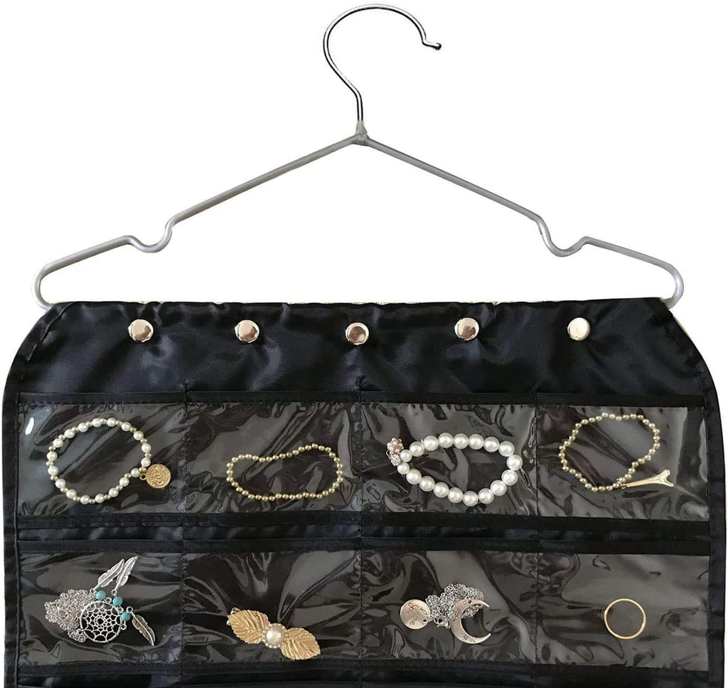 BB Brotrade Hanging Jewelry Organizer,Accessories Organizer,Oxford 80 Pocket Organizer for Holding Jewelries (Black)