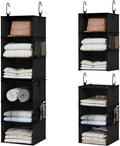 StorageWorks Hanging Closet Organizer, 6-Shelf with 2-in-1 Design, Black