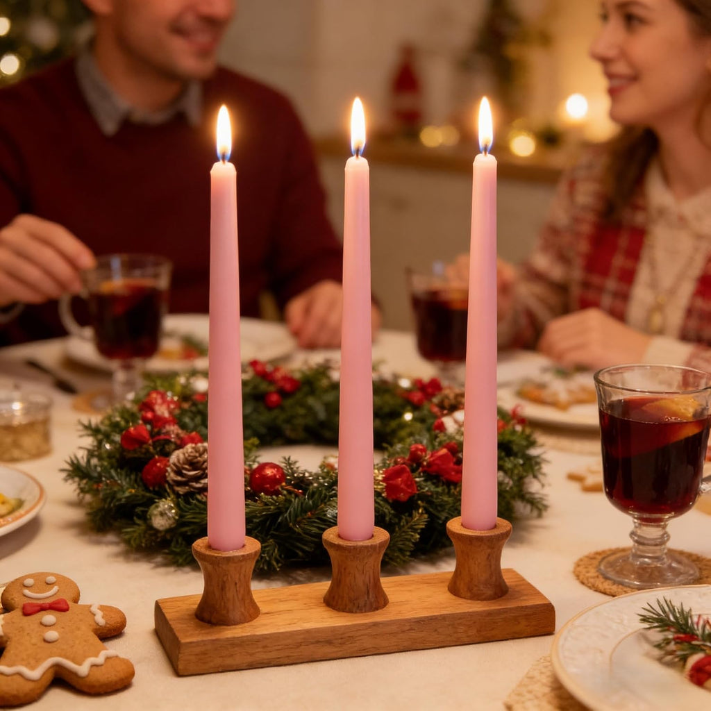 Baby Pink Elegant Taper Candles for Romantic Home Décor and Events
