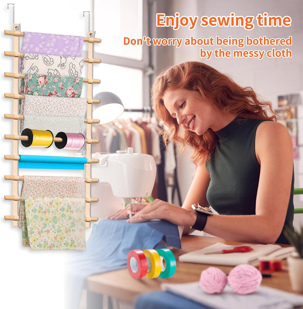 sewing fabric storage: 33.5x16.5 Inch fabric organizer and sewing fabrics organizer room hanging organization for Door & wall Craft Closet Boards Stash Store Yarn quilting Pattern Notions Supplies