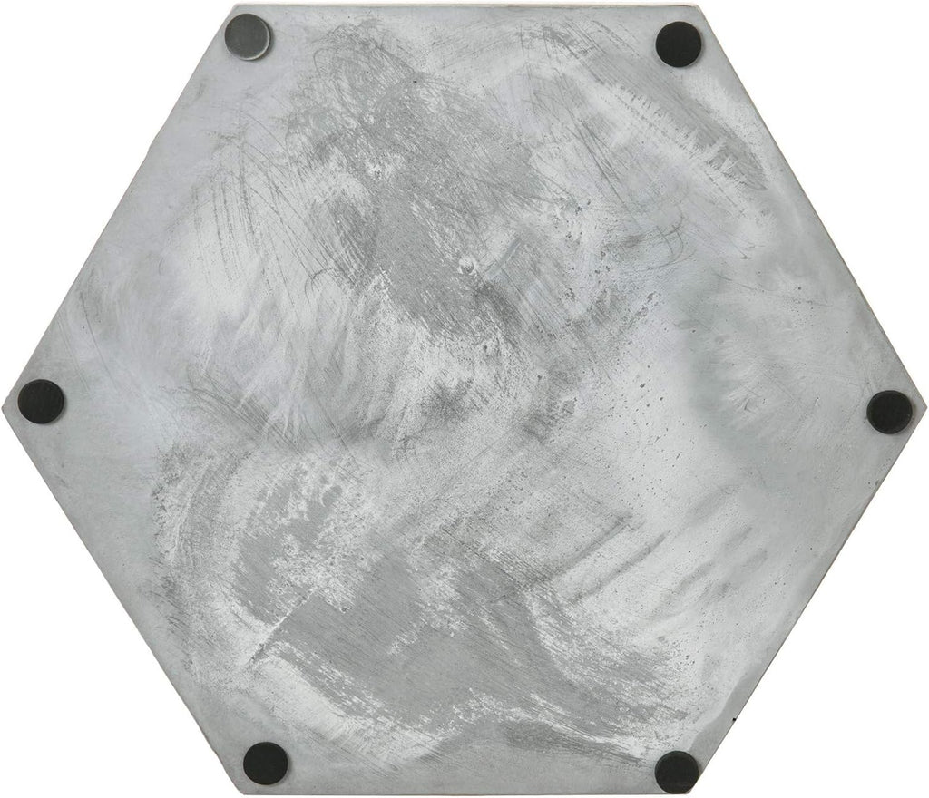 MyGift Modern Gray Concrete Hexagonal Decorative Display Bathroom Vanity Tray