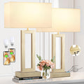 22" Tall Touch Lamps for Nightstand with USB C+A, 3 Way Dimmable Gold Lamp