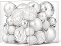Brightown 36‑Pack White Shatterproof Christmas Tree Ball Ornaments Set